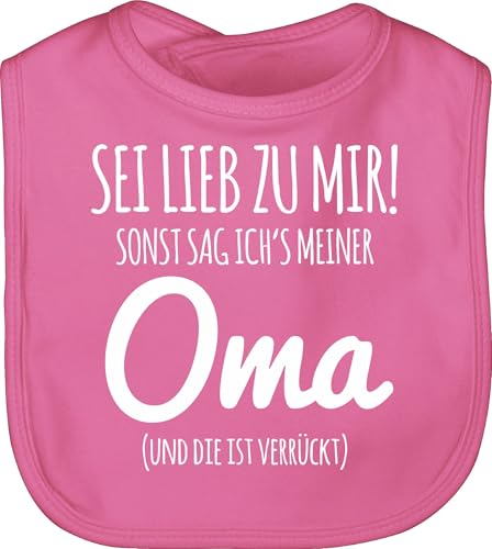 Baby Lätzchen - Sprüche - Sei lieb zu mir sonst sag ichs Oma - Unisize - Pink - babysachen mit sprüchen babykleidung lustig spruch omi kinderlatz geschenke zur geburt spruche omas kinderlätze Baby Lätzchen - Sprüche - Sei lieb zu mir sonst sag ichs Oma - Unisize - Pink - babysachen mit sprüchen babykleidung lustig spruch omi kinderlatz geschenke zur geburt spruche omas kinderlätze von Shirtracer