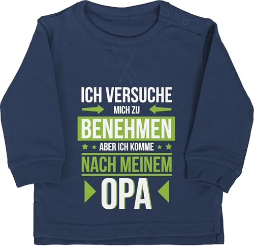 Shirtracer Baby Pullover Jungen Mädchen - Sprüche - Ich versuche Mich zu benehmen Aber ich komme nach Meinem Opa grün - 18/24 Monate - Navy Blau - Spruch Hallo Babykleidung spruche Pulli sprüchen Shirtracer Baby Pullover Jungen Mädchen - Sprüche - Ich versuche Mich zu benehmen Aber ich komme nach Meinem Opa grün - 18/24 Monate - Navy Blau - Spruch Hallo Babykleidung spruche Pulli sprüchen von Shirtracer