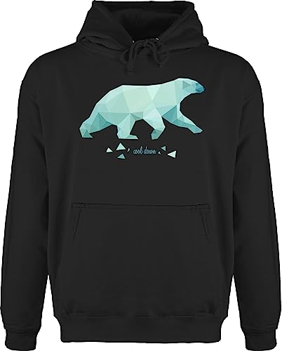 Shirtracer Hoodie Herren Pullover Männer - Dschungel Deko Wildnis - Cool down - XL - Schwarz - tiermotiv Animal Print bären Kapuze Tier eisbären Hoodies Tiere bär jh001 Mann eisbär Kapuzenpulli Pulli von Shirtracer