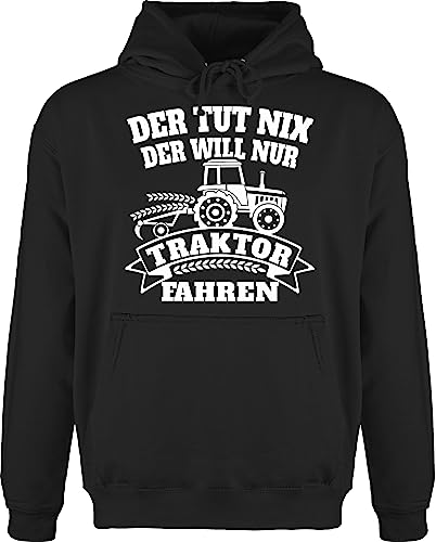 Hoodie Herren Pullover Männer - Traktoren - Der TUT nix der Will nur Traktor Fahren - M - Schwarz - sprüche trecker Kapuze landwirtschafts jh001 Farmer Hoodies/pullis mit Drauf hudis Geschenk von Shirtracer