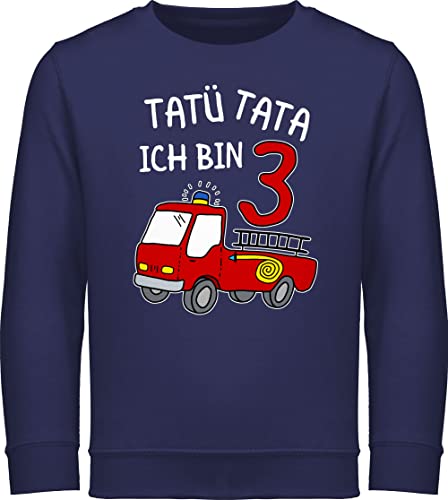Shirtracer Sweatshirt Kinder Pullover für Jungen Mädchen - 3. Geburtstag - Tatü Tata Ich Bin DREI Feuerwehrauto - 116 (5/6 Jahre) - Navy Blau - Sweatshirts Feuerwehr jetzt 3 Geburtstags Jahre dritter von Shirtracer