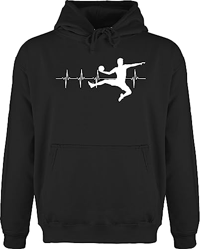 Hoodie Pullover Männer - WM 2023 Trikot Ersatz - Handball Herzschlag für Herren - S - Schwarz - handball+pullover handballer hoddis geschenk hanball pulli halbball hoody handball. kapuzenpullover von Shirtracer