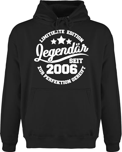 Shirtracer Hoodie Herren Pullover Männer - 18. Geburtstag - Legendär seit 2006 - XXL - Schwarz - Geburtstags überraschung 18 TER Geschenke geburtstagsgrüße für Geschenk jähriger Geschenkideen zum von Shirtracer