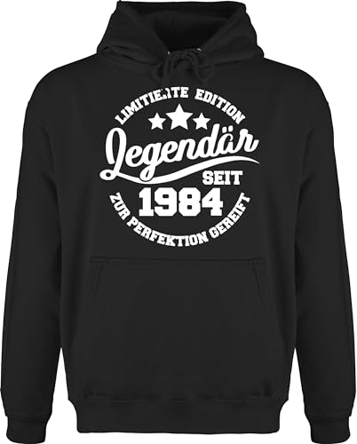 Shirtracer Hoodie Herren Pullover Männer - 40. Geburtstag - Legendär seit 1984 - weiß - 4XL - Schwarz - 40 jährige 40th Birthday vierzigster 40ten 40.er lustiges zum 40igster Geschenk 40iger von Shirtracer