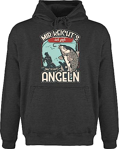 Hoodie Herren Pullover Männer - Angler Geschenke & Zubehör - Mir reicht's ich geh angeln - 3XL - Anthrazit meliert - hoody hoodies/pullis mit kapuze pulli kapuzenpullover fishing reichts huddis von Shirtracer