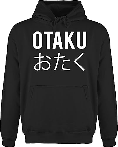 Shirtracer Hoodie Herren Pullover Männer - Anime Geschenke - Otaku - weiß - L - Schwarz - Pulli Kleidung Oberteile Geschenk+Anime japanische Schriftzeichen Hoodi pullis Hoddie Huddy Hoodies Baumwolle von Shirtracer