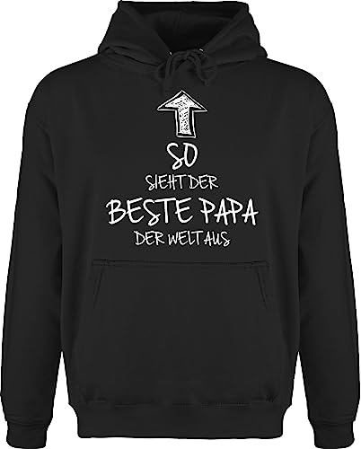 Hoodie Herren Pullover Männer - So sieht der beste Papa der Welt aus - 5XL - Schwarz - oberteil vater+geschenk bester dad fun-sweatshirts zum maennertag schrift flauschige pullis vatertage du bist von Shirtracer