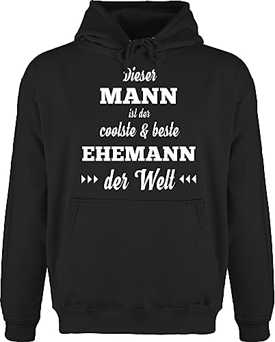 Shirtracer Hoodie Herren Pullover Männer - & Geschenke - Dieser Mann ist der coolste und Beste Ehemann - 5XL - Schwarz - männertag Couple Hoodies Bester Welt von Shirtracer