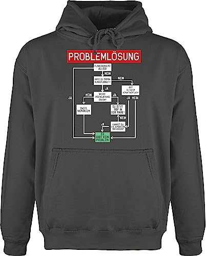 Hoodie Herren Pullover Männer - Sprüche Statement mit Spruch - Problemlösung - weiß - 3XL - Anthrazit - sprüchen drauf hoody spruechen kapuzenpullover pulli sprüche+pullover spruche pollover von Shirtracer