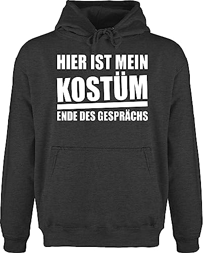 Shirtracer Hoodie Herren Pullover Männer - Karneval & Fasching - Hier ist Mein Kostüm. Ende des Gesprächs - weiß - XL - Anthrazit meliert - kölner zum koelner gärtner für &Fasching rut und wiess von Shirtracer