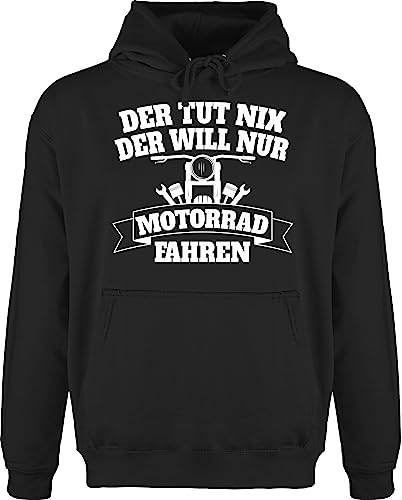 Shirtracer Hoodie Herren Pullover Männer - Biker - Der TUT nix der Will nur Motorrad Fahren - L - Schwarz - Motorrad- Nichts Hoddy Kapuzenpullover sprüche motorräder Hoddies/pullies Pulli zum von Shirtracer