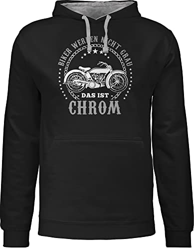 Shirtracer Pullover Herren Frauen Hoodie Kontrast zweifarbig - Motorrad - Biker Werden Nicht grau - Chrom - L - Schwarz/Grau meliert - Kapuzenpulli Choppers das ist Hoody Motorradfans witze pullis von Shirtracer