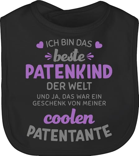 Baby Lätzchen - Patentante - Ich bin das beste Patenkind der Welt grau/lila - Unisize - Schwarz - geschenk zur geburt patin klamotten patentanten bestes latz geschenke für jungen von babykleidung Baby Lätzchen - Patentante - Ich bin das beste Patenkind der Welt grau/lila - Unisize - Schwarz - geschenk zur geburt patin klamotten patentanten bestes latz geschenke für jungen von babykleidung von Shirtracer