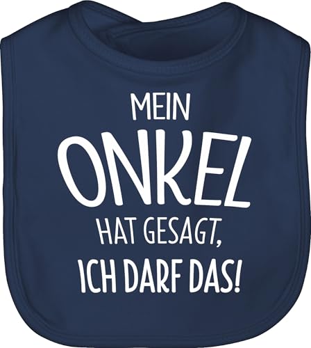 Shirtracer Baby Lätzchen - Sprüche - Mein Onkel hat gesagt ich darf das - Unisize - Navy Blau - geschenkideen fuer neffe lustige babysachen spruch uncle schlabberlatz geschenke für neffen von Shirtracer