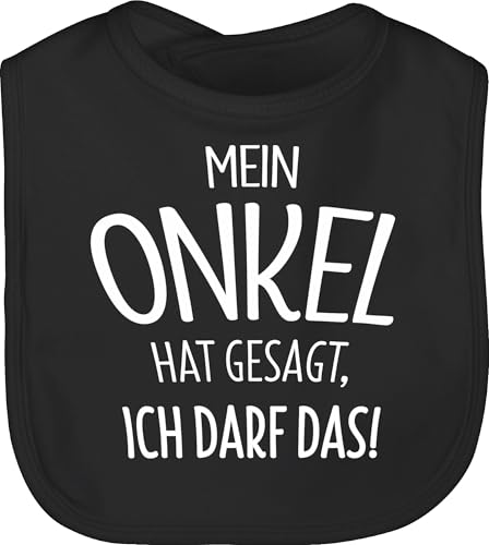 Shirtracer Baby Lätzchen - Sprüche - Mein Onkel hat gesagt ich darf das - Unisize - Schwarz - geschenkideen fuer neffe lustige babysachen spruch uncle schlabberlatz geschenke für neffen Shirtracer Baby Lätzchen - Sprüche - Mein Onkel hat gesagt ich darf das - Unisize - Schwarz - geschenkideen fuer neffe lustige babysachen spruch uncle schlabberlatz geschenke für neffen von Shirtracer