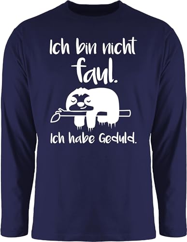 Langarmshirt Herren Langarm Shirt - Sprüche Statement mit Spruch - Ich Bin Nicht faul weiß - 3XL - Navy Blau - Sloth Tshirt sprüchen Geschenk zur Einschulung für Faule t-Shirt lustige sprueche von Shirtracer