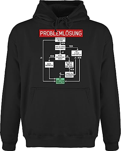 Hoodie Herren Pullover Männer - Sprüche Statement mit Spruch - Problemlösung - 5XL - Schwarz - spruche Arbeit Fun-Kapuzenpullover sprueche Pollover sprüchen Huddy lustige Kapuzenpulli spruechen von Shirtracer