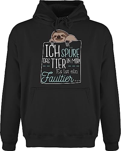 Hoodie Herren Pullover Männer - Sprüche Statement - Ich spüre das Tier in mir es ist ein Faultier - 5XL - Schwarz - kapuzensweatshirt sachen mit aufschrift faultieren kapuzenpulli faultier, von Shirtracer