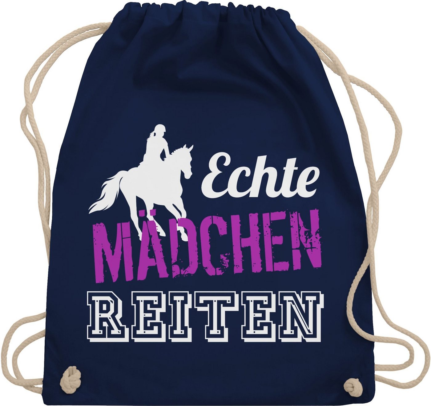 Shirtracer Turnbeutel Echte Mädchen Reiten - Geschenk Reiterin Pferdegeschenke Reiten, Pferd & Pferde von Shirtracer