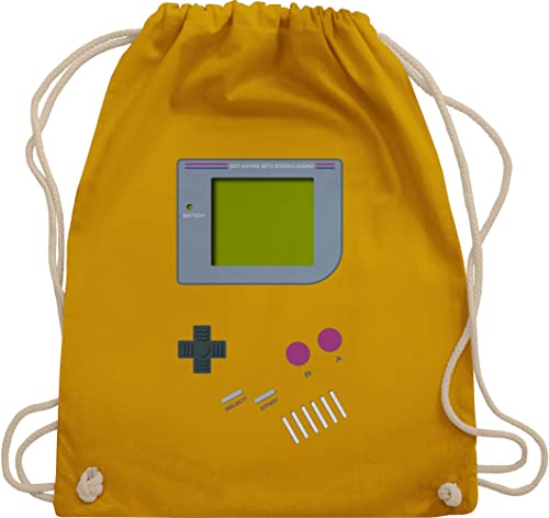 Turnbeutel Rucksack - Karneval & Fasching - Taschen - Gameboy - Unisize - Senfgelb - für wurfmaterial carneval zocker stoffsackerl 90 jahre outfit wurfbeutel karneval& gomboy backpack 90er geschenk von Shirtracer