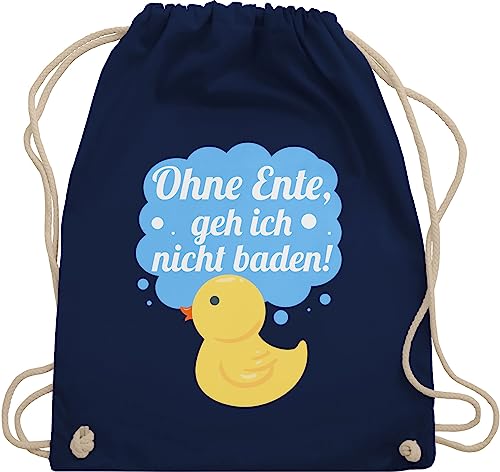 Turnbeutel Rucksack - Statement Sprüche Kinder - Ohne Ente, geh ich nicht baden! - Unisize - Navy Blau - baumwollbeutel groß bags backpack sport beutel turnsackl taschen sportrucksack turnsack von Shirtracer