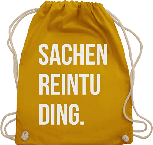 Shirtracer Turnbeutel Rucksack - Festival Zubehör - Sachenreintuding - Unisize - Senfgelb - coole dinge für teenager mädchen beutel sachen rein tu ding tasche lustige sprüche erwachsene sportbeutel von Shirtracer