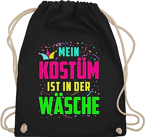 Turnbeutel Rucksack - Karneval & Fasching - Taschen - Mein zu Kostüm ist in der Wäsche - Unisize - Schwarz - köln karnevalsbeutel faschings beutel karnevalstasche karnevals tasche wurfbeutel von Shirtracer