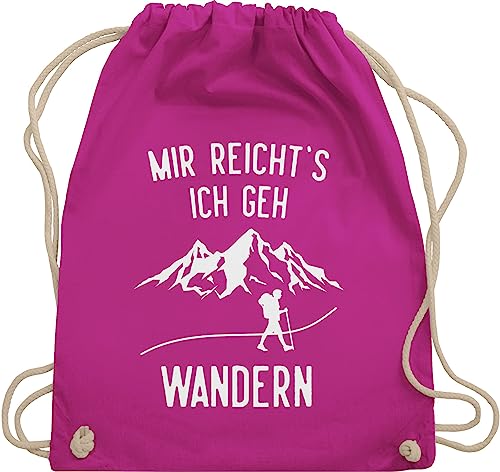 Turnbeutel Rucksack - Laufen Joggen Zubehör - Mir reichts ich geh wandern - Berge - Unisize - Fuchsia - rucksackbeutel geschenke für wanderer bergen rucksäcke wander outdoor bergmotiv turn beutel von Shirtracer