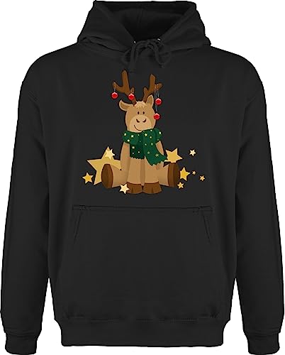 Hoodie Herren Pullover Männer - Weihnachten Geschenke Bekleidung - Merry Christmas Rentier - M - Schwarz - weinachtspolover Xmas Kapuzenpullover Weihnachtspullover+Herren weihnachtshoodi Weinachten von Shirtracer