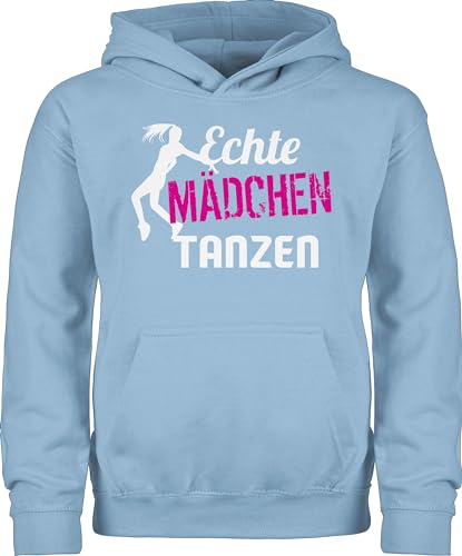 Kinder Hoodie Jungen - Sport Kleidung - Echte Mädchen tanzen - Tänzerin - 140 (9/11 Jahre) - Hellblau - maedchen kapuzenpulli echt pullover pullunder reitpullover kinderpullover hoody sweater von Shirtracer