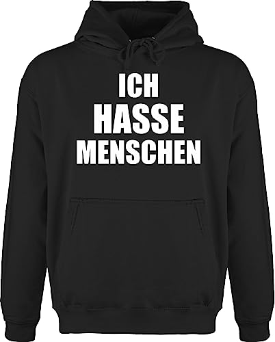 Hoodie Herren Pullover Männer - Sprüche Statement mit Spruch - Ich hasse Menschen - 5XL - Schwarz - spruch. böse pulli spruechen i hatepeople hoodies/pullis geschenk zur einschulung menschheit von Shirtracer