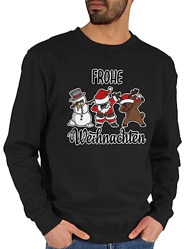 Sweater Pullover Sweatshirt Herren Damen - Geschenke Christmas Bekleidung - Frohe Weihnachten Dabbing - L - Schwarz - weihnachtlich weihnachtliches weihnqchts x-.Mas weinachst weihnachtst Chrismas von Shirtracer