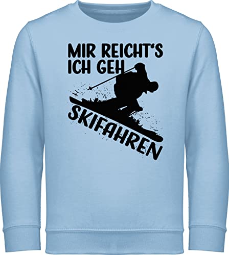 Sweatshirt Kinder Pullover für Jungen Mädchen - Sport Kleidung - Mir reicht's ich GEH Skifahren - 140 (9/11 Jahre) - Hellblau - ski Pulli Skifahrer skifahr von Shirtracer