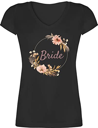 T-Shirt Damen V Ausschnitt - JGA Junggesellenabschied Frauen - Bride Braut Boho - L - Schwarz - jubggesellinnenabschied Tshirt jungesellen Shirt jungesellinnenabschied Frau mit t von Shirtracer