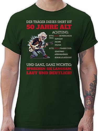 T-Shirt Herren - 50. Geburtstag - Alter Sack 50 - Der Träger Dieses Shirt ist 50 Jahre - XXL - Dunkelgrün - Geburtstags Tshirt zum 50ste 50.Geburtstag Shirts Geschenke männer 50.Ten t von Shirtracer