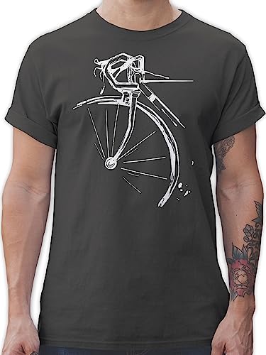 T-Shirt Herren - Bekleidung Radsport - Fahrrad Rennrad - 4XL - Dunkelgrau - männer Tshirt fahrradliebhaber Shirt Bekleidungs fahrradfahren t-shitrt Rad Geschenk Radfahren Tshirts mit von Shirtracer