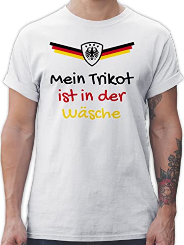 T-Shirt Herren - Fußball EM WM - Mein Trikot ist in der Wäsche Deutschland - 5XL - Weiß - Fussball Shirt männer em- Fanartikel Tshirt 2024 fußballer Shirts t Europameisterschaft für fu Ball von Shirtracer