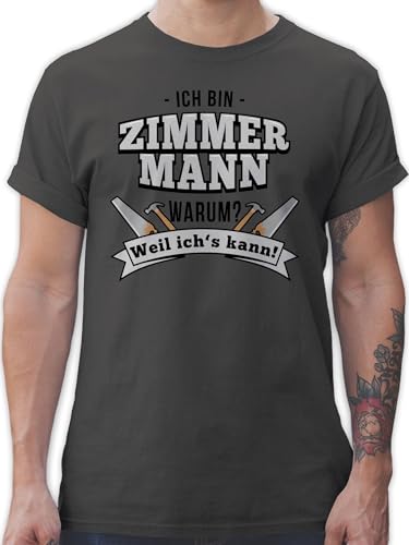 T-Shirt Herren - Handwerker Geschenke - Ich Bin Zimmermann - XXL - Dunkelgrau - arbeitstshirts Handwerk zimmermänner t Shirt männer sprüche Zimmerer Shirts Text Geschenk Tshirt für Fun von Shirtracer