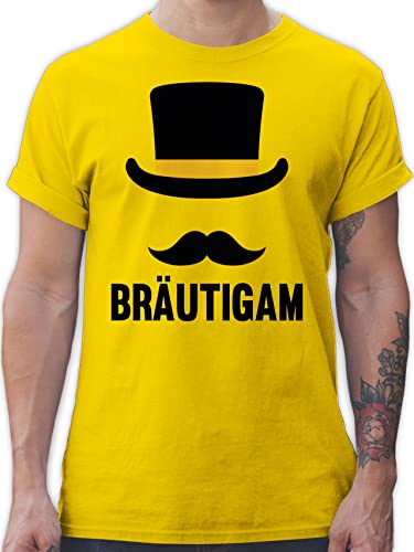 T-Shirt Herren - JGA Junggesellenabschied Männer - Hut - Bräutigam - 3XL - Gelb - Shirt Mann polter leiberl jungesellenabschied Tshirt Maenner polterleiberl junggessellenabschied Shirts von Shirtracer