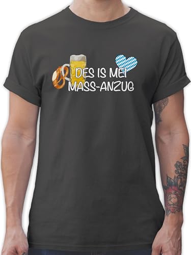 T-Shirt Herren - Kompatibel mit Oktoberfest - Mass-Anzug - 4XL - Dunkelgrau - Shirt Tracht Octoberfest t-Shirts trachtenoberteil wiesengänger Tshirt Bayerisches Oberteil Bavarian t Shirts von Shirtracer