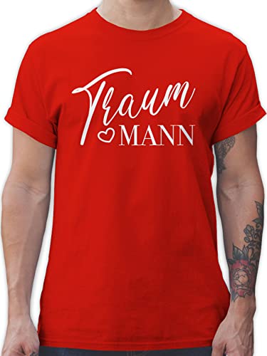 T-Shirt Herren - Valentinstag - Traummann - Wunschmann Idealmann Wunschpartner Geliebter Geschenkidee Mann Männer Ihn Freund - XL - Rot Geschenk Weihnachten von Shirtracer