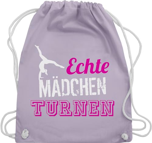 Turnbeutel Rucksack - Echte Mädchen turnen - Geschenk Turnerin - Unisize - Pastell Lila - turner juterucksäcke beutel kunstturnen turnsack für geräteturnen sportbeutel maedchen taschen frauen von Shirtracer