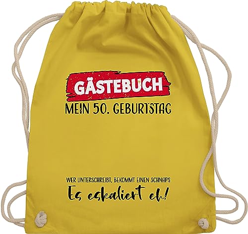 Turnbeutel Rucksack - Gästebuch 50. Geburtstag - Unisize - Gelb - zum 50 geschenk 50th birthday geschenke für frauen ab 50iger jahre geschenktasche 50.geburtstag lustige sachen geburtsjahr 1973 von Shirtracer