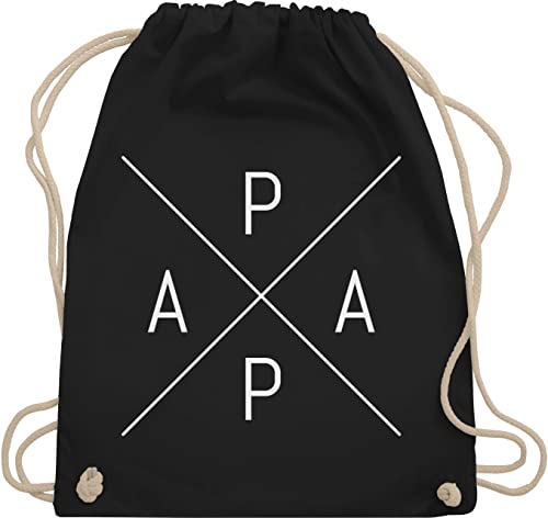 Turnbeutel Rucksack - Geschenk zum Vatertag - Papa X weiß - Unisize - Schwarz - fater tag papas fatertags daddy vater sprüche dad paps männertag+geschenke maennertag vatertagsgeschenk von kindern von Shirtracer