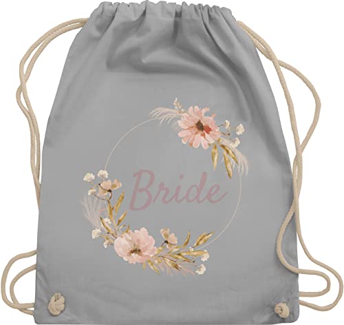 Turnbeutel Rucksack - JGA Junggesellenabschied Frauen - Bride Braut Boho - Unisize - Hellgrau - tasche beutel junggesellinnenabschied taschen stoffbeutel polterabend sportbeutel damen poltern von Shirtracer