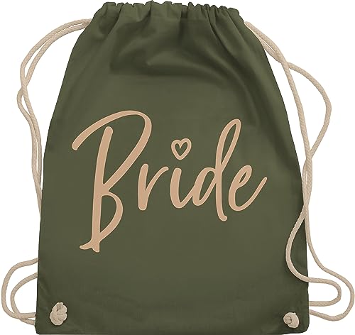 Turnbeutel Rucksack - JGA Junggesellenabschied Frauen - Bride Braut - Unisize - Olivgrün - für junggesellinnen bachelorette party accessories outfit polterer beutel jungegesellenabschied bags von Shirtracer