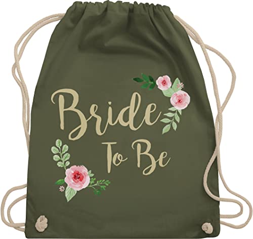 Shirtracer Turnbeutel Rucksack - Bride To Be - Unisize - Olivgrün - stoff jga junggesellinnenabschied frauen baumwoll junggesellenabschied sprüche kordel jga. häng braut-party baumwolle von Shirtracer