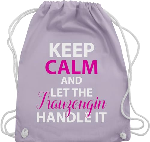 Turnbeutel Rucksack - Keep Calm Trauzeugin - Unisize - Pastell Lila - jungesellinnenabschied frau outfit junggesellinnenabschied turn beutel tasche jga jungesellenabschied sportbeutel stoff von Shirtracer