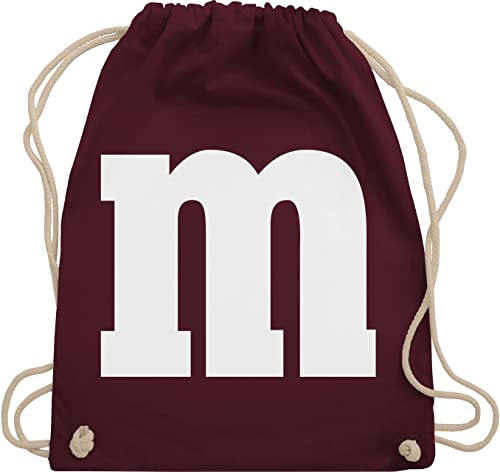 Turnbeutel Rucksack - Karneval Fasching Taschen - Gruppen M und M Aufdruck - M&M Kostüm Gruppe MundM & M MM - Unisize - Bordeauxrot - witzige faschings sport beutel karneval. baumwolle fasnachts von Shirtracer