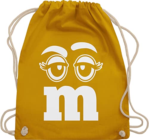 Turnbeutel Rucksack - Karneval & Fasching - Taschen - M und M Augen - Unisize - Senfgelb - witzige faschings sporttasche fasnet beutel kinder kölner karnevals bags &fasching bag karneval. backpack von Shirtracer